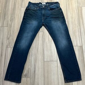 Mens Denizen Dark Wash Levis 232 Slim Straight Jeans Size 34-32.